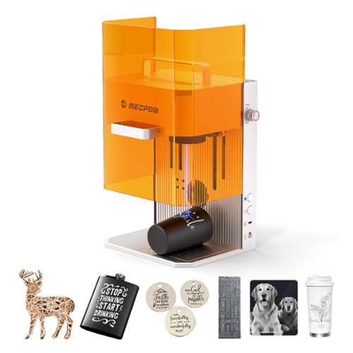 Mecpow - X1 2-in-1 2W IR & 10W Diode Dual Laser Engraver, 5000mm/s Ultra Fast Laser Engraving Machine for Metal, Wood, Leather-Front_Standard 