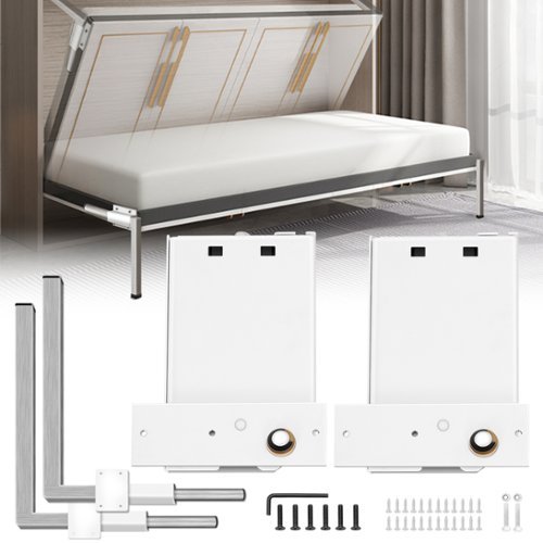 VEVOR - Murphy Mounting Wall Springs Mechanism Heavy Duty Support Hardware DIY Kit for Queen Twin Size Bed (Horizontal) - White-Front_Standard 