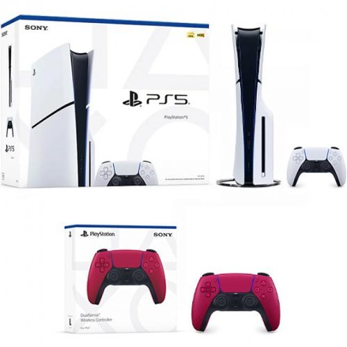 PlayStation 5 Slim Console + PlayStation 5 DualSense Wireless Controller Cosmic Red - Includes PS5 Console & DualSense - PlayStation 5-Front_Standard 