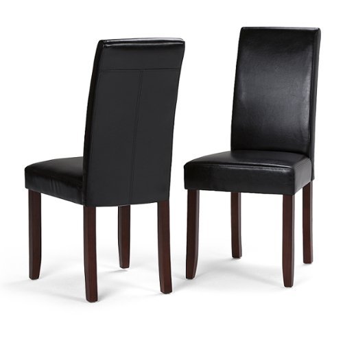 Simpli Home - Acadian Parson Dining Chair (Set of 2) - Midnight Black-Front_Standard 