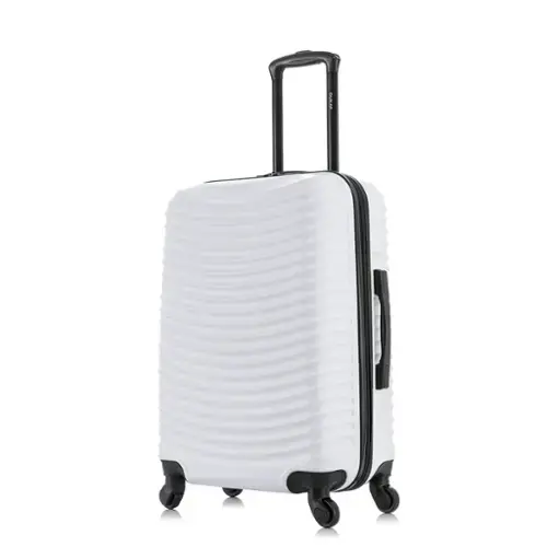 Front. DUKAP - Adly Lightweight Hardside Spinner Luggage 24" - WHITE.
