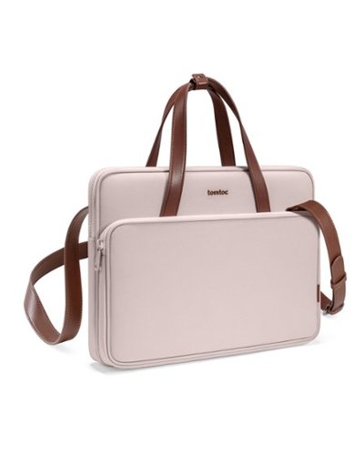 tomtoc - Versatile-A12 Laptop Shoulder Case Bag for 14 inch MacBook Pro, 13" MacBook Air & Pro, Microsoft Surface Laptop - Blush Pink