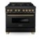 ZLINE - Autograph 36" Legacy Dual Fuel Range with Bronze Accents (RABZ-36-CB) - Black-Front_Standard