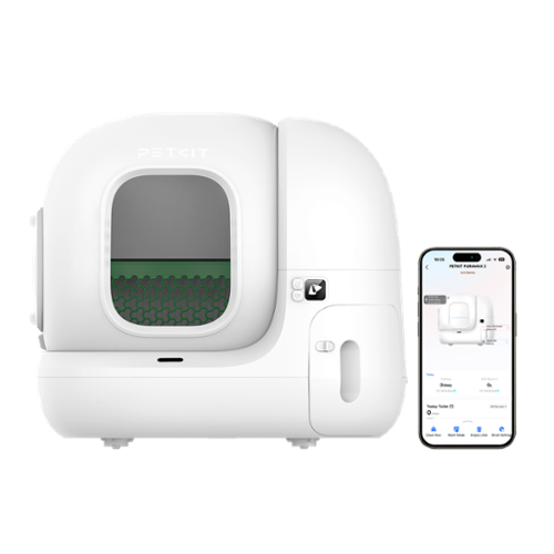 Petkit - PuraMax 2 Upgraded self-Cleaning Wifi Enabled Automatic Cat Litter Box for Multiple Cats with Litter Mat - White