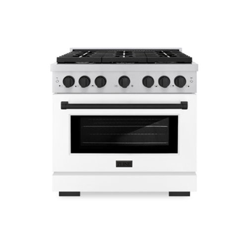 ZLINE - Autograph 36" Paramount Dual Fuel Range with Black Accents (SDRZ-WM-36-MB) - White