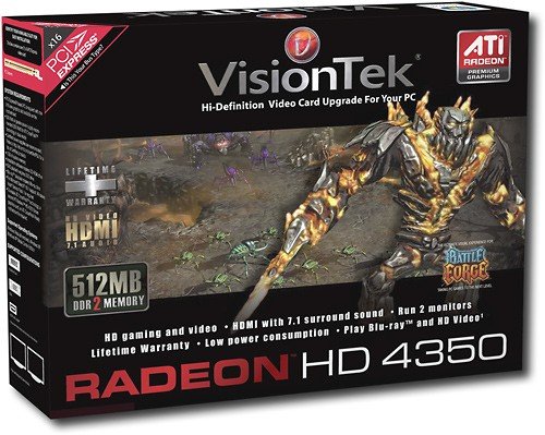  VisionTek - Radeon 4350 Graphic Card - 512 MB DDR2 SDRAM - PCI Express x16