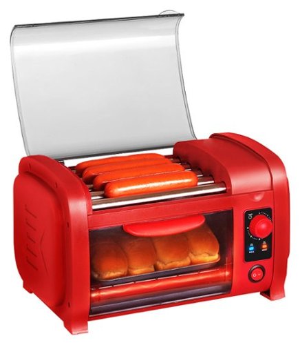  Elite Cuisine - Hot Dog Roller Toaster Oven - Red