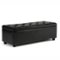 Simpli Home - Hamilton Rectangular Bonded Leather Bench Ottoman With Inner Storage - Midnight Black-Front_Standard