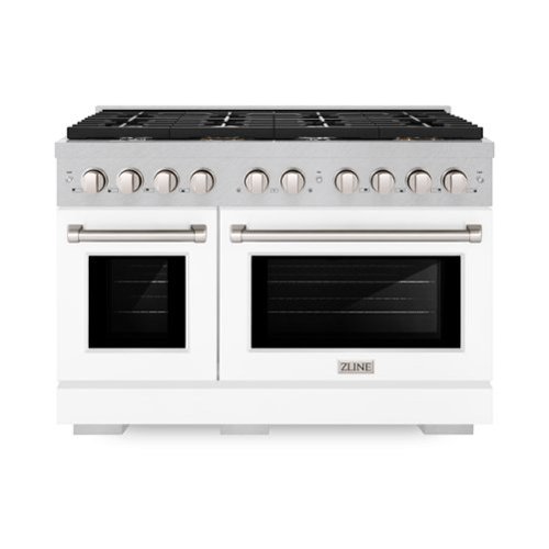 ZLINE - 48 in. Paramount Dual Fuel Range with 8 Burners (SDRS-WM-48) - Satin Steel/Black Matte-Front_Standard 