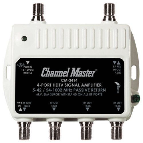  Channel Master - 4-Port HDTV Signal Amplifier - White
