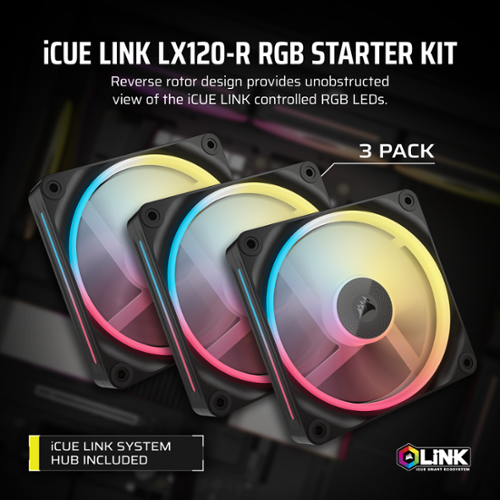CORSAIR iCUE LINK LX120 R RGB 120mm PWM Reverse Blade Computer