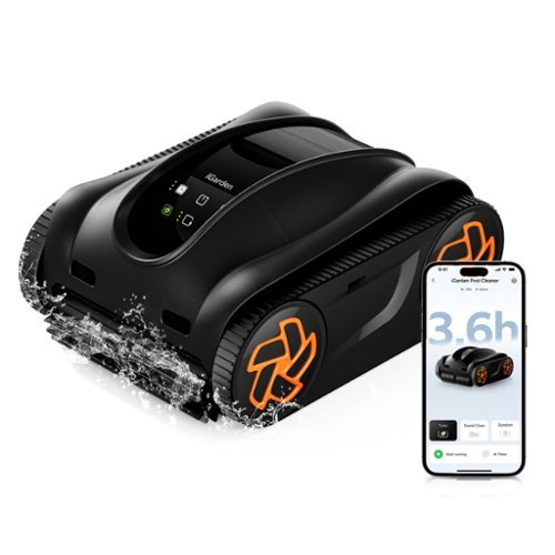 iGARDEN - Pool Vacuum Robot K36, 220 Min-Runtime Cordless Pool Cleaner for Inground & Above Ground Pools, Smart Navigation-Front_Standard 