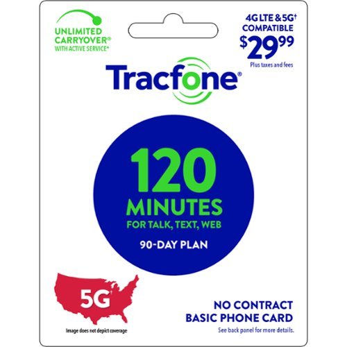 Tracfone - $29.99 Basic phone, 1200 minutes for Talk, Text & Data 90-Days - Prepaid Plan (Email Delivery) - White [Digital]