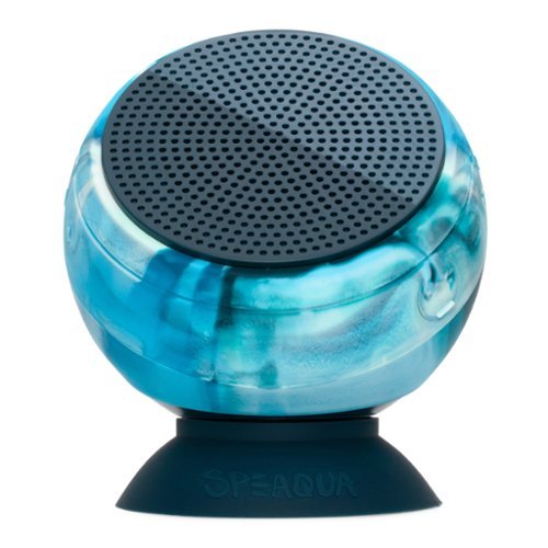 Speaqua - Barnacle Vibe 2.0 Portable Waterproof Bluetooth Speaker with Built in Storage (2,000 songs) - Tidal Blue-Front_Standard 