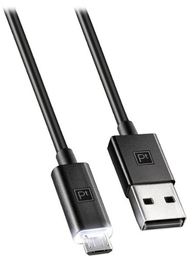  Platinum™ - 4' Touch On LED Micro USB Charge-and-Sync Cable - Black