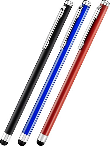 Insignia™ - Styluses (3-Count) - Black/Red/Blue