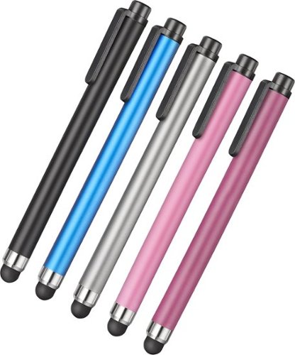  Dynex™ - Stylus Pens (5-Count) - Black/Blue/Silver/Pink/Purple