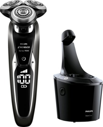  Philips Norelco - 9700 Clean &amp; Charge Wet/Dry Electric Shaver - Black