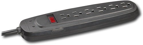  Dynex™ - 6-Outlet Home Theater Surge Protector Strip - Black