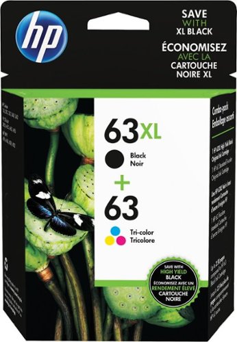 HP - 63XL/63 Multipack Ink Cartridges, 2/Pack (L0R48AN#140) - Black|Tri-color-Front_Standard 