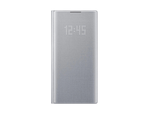 Samsung - LED Wallet Cover Case for Galaxy Note10 - Silver-Front_Standard 