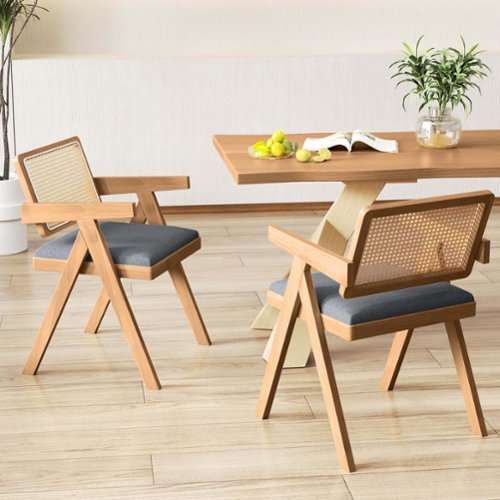 Costway Set of 4 Rattan Accent Chairs Leathaire Dining