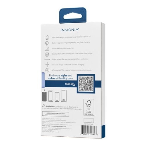 Insignia™ Hard-Shell Case with MagSafe for iPhone 17 - Clear BUY IN EUROPE