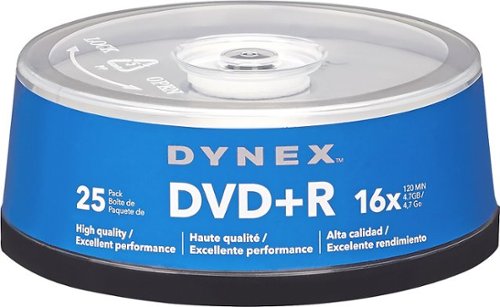  Dynex™ - 25-Pack 16x DVD+R Disc Spindle - Blue/Gray