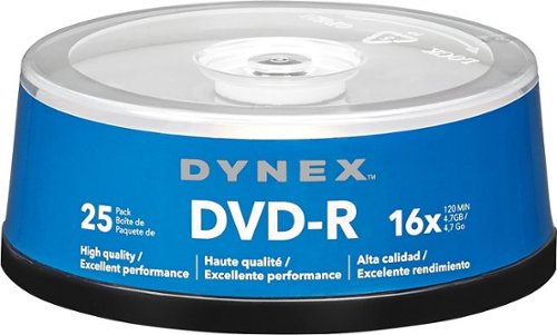  Dynex™ - 25-Pack 16x DVD-R Disc Spindle - Blue/Gray