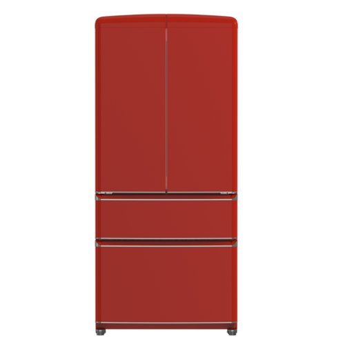 Forno Appliances - Luigi 18 Cu. Ft. French Door Refrigerator with Handle-free Design - Red