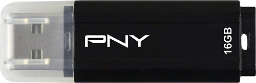  PNY - Classic Attaché 16GB USB 2.0 Flash Drive - Black/Clear