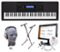 Casio - Portable Keyboard with 76 Piano-Style Touch-Sensitive Keys - Black-Front_Standard