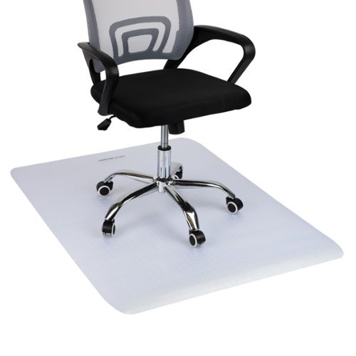 Mind Reader - Office Chair Mat for Carpet, Under Desk Protector, Carpet Grips, Rolling, PVC, 47"L x 35.25"W x 0.1"H - Clear-Front_Standard 