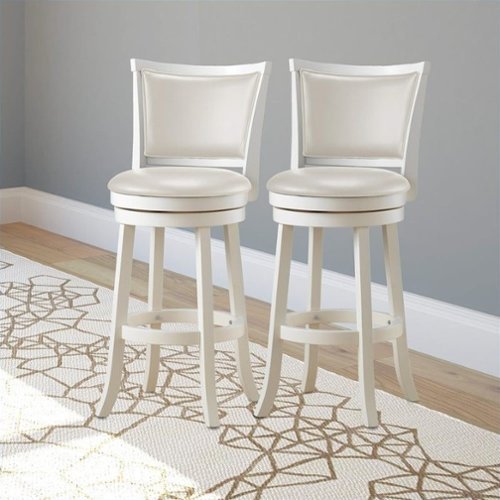  Sonax - Corliving Woodgrove 29&quot; High Back Bar Stool in (Set of 2) - White