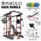 Mikolo - Power Rack Cage, 1500 lbs Weight Rack with Cable Crossover Machine, Multi-Function Squat Rack - Red-Front_Standard