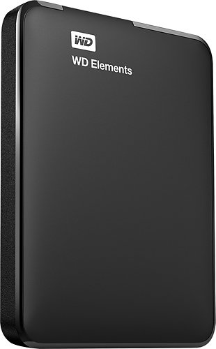  WD - Elements 1TB External USB 3.0/2.0 Portable Hard Drive - Black