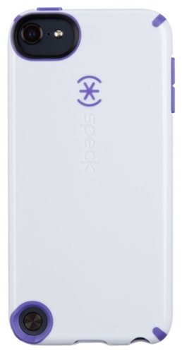 Speck - CandyShell Case for Apple® iPod® touch 5th Generation - White/Grape Purple-Front_Standard 