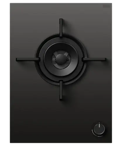 Front. Fisher & Paykel - 15-in Gas on glass modular cooktop with 1 burner LPG - Black.