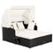 Costway - Patio Rattan Daybed Lounge Retractable Top Canopy Side Tables Cushions - Off White-Front_Standard