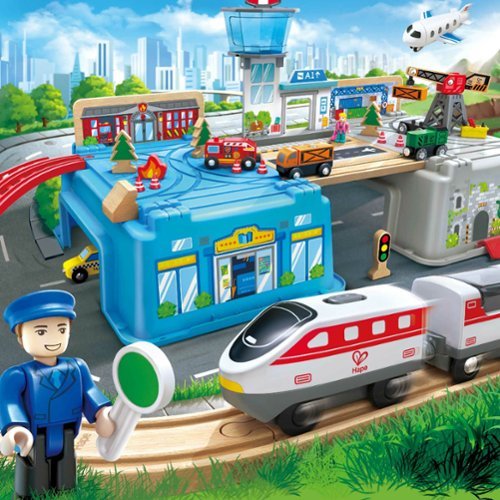 Hape Bucket Super Cityscape Transport Builder Train Set Battery Powered Engine SHOP ONLINE