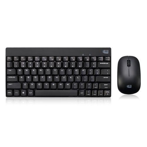 Adesso - Wireless Mini Keyboard & mouse combo - Black-Front_Standard 