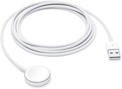 6.6' Magnetic Charging Cable for Apple Watch - White-Front_Standard 