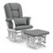 Storkcraft - Tuscany Glider and Ottoman - White/Gray-Front_Standard
