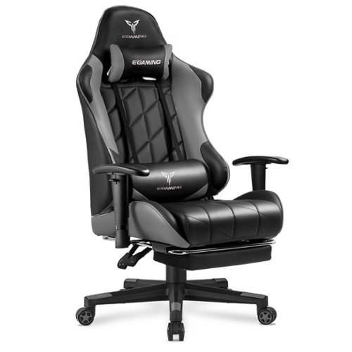 GTPlayer - Gaming Chair Comfy Diamond Stitching Sets Ergonomic Office Chair - Gray-Front_Standard 