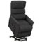 Homcom - Power Lift Recliner Brown: Fabric Easy Assembly w/Remote & Side Pockets, Elderly Living Room Chair - Black-Front_Standard