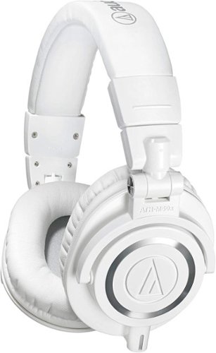 Audio-Technica - ATH-M50x Monitor Headphones - White-Front_Standard 