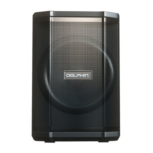 Dolphin Audio - Tilt 880 Rechargeable 8" Portable Bluetooth Party Speaker, Tilt Function, LED Light Ring, Wireless Microphone, Remote - Black-Front_Standard 