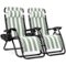 Best Choice Products - Set of 2 Zero Gravity Lounge Chair Recliners for Patio, Pool w/ Cup Holder Tray - Sage Striped-Front_Standard