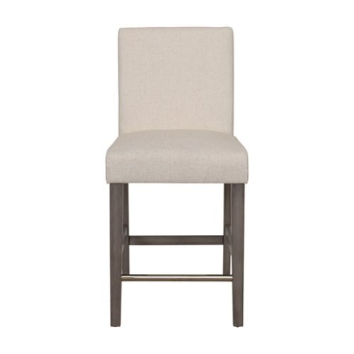 CorLiving - Laura Fabric Counter Height Barstool - Beige