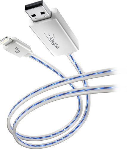  Rocketfish™ - 3' Lighted Lightning Charge/Sync Cable - Multi